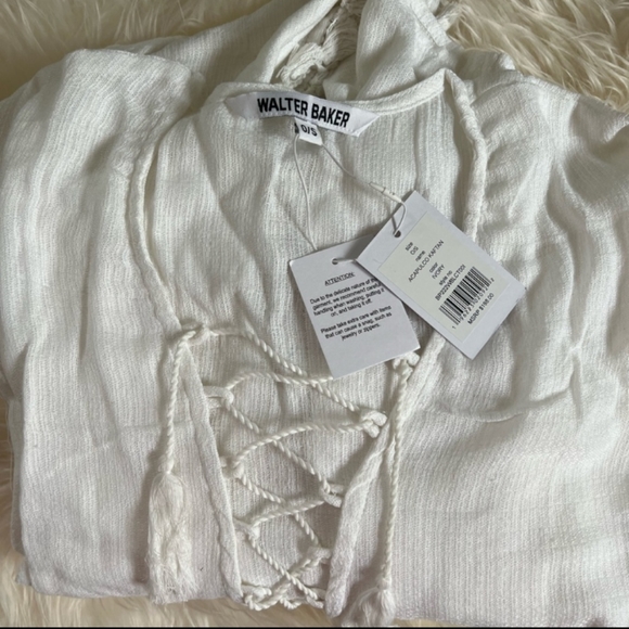 🆕Walter Baker | Acapulco Kaftan Swim Cover-up Dress Cover Ivory White One Size - Picture 8 of 14